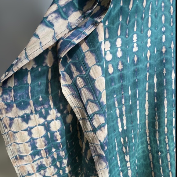 0140/ Green Long Kaftan, Tie dyed, Kaftan , Simple Dress - Picture 4 of 12